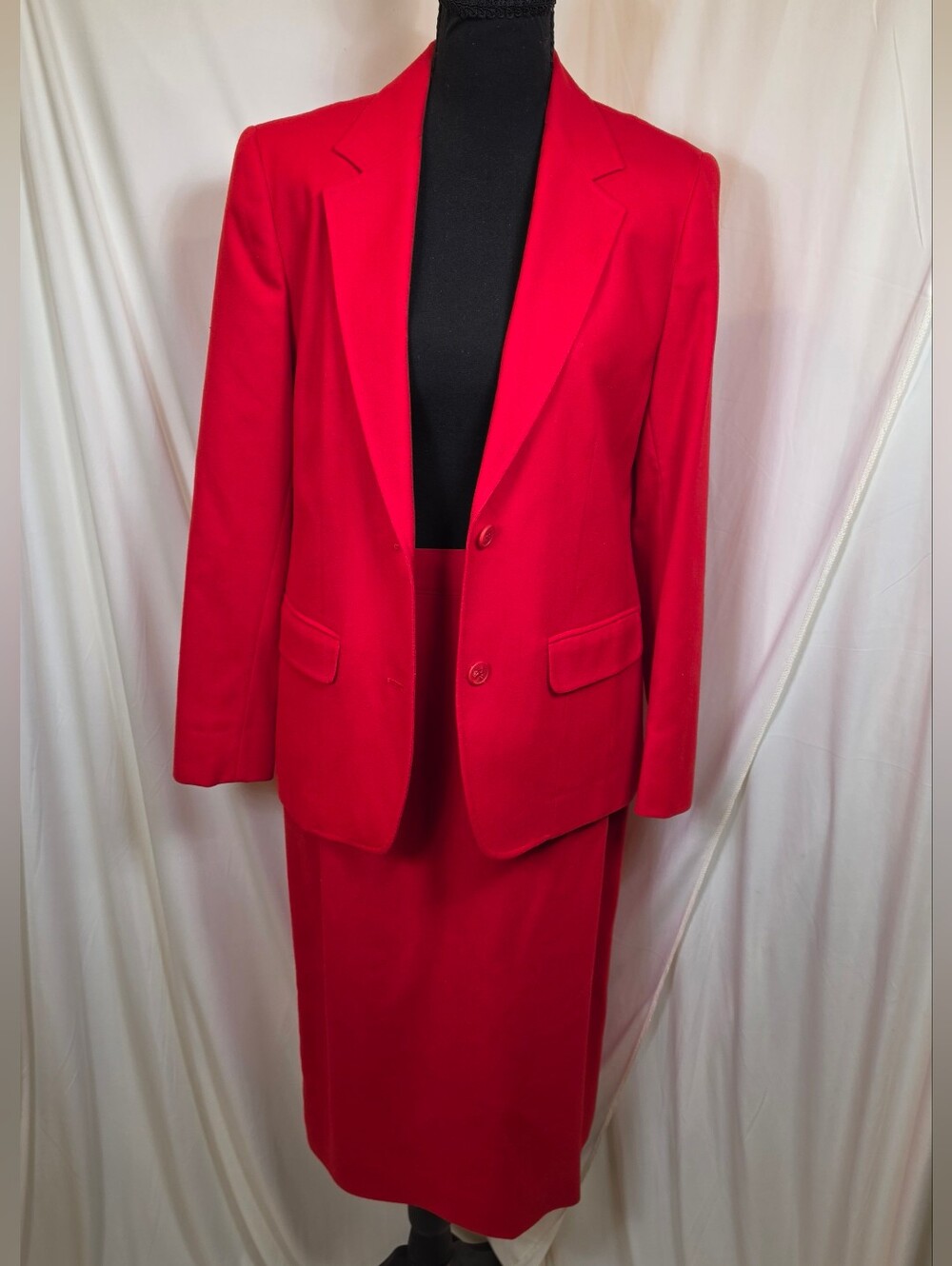 Vintage Pendleton Red Wool Skirt Suit Blazer 10 Skirt 12 Mixed Size Set USA